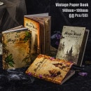 即納 素材紙ブック 60枚/冊 ヴィンテージ ペーパー アンティーク 素材紙 背景紙 便箋 メモパッド コラージュ 素材 ペーパー 海外デザインペーパー 製本タイプ スチームパンク 神秘 花柄 レース