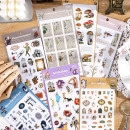 即日出荷 カット済 シールシート 6枚入 型抜き コート紙 ステッカー コラージュ 素材 人物 大人 女の子 女子 花柄 植物 動物 生活 雑貨 小物 家具 乗り物 文房具 化粧品 英語 英字 アメリ