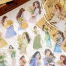 即日出荷 人物シール クリアシール 少女 女の子 男の子 カップル 恋人 イラストステッカー コラージュ素材 人物 シール 30枚 PET素材 耐水シール やや大きめ コラージュ 素材 透明 シール 