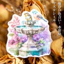 即日出荷 コラージュ素材 シール ピクニック イラスト ステッカー マステシール 大きめ 水彩 お弁当 遠足 コラージュ 素材 花柄 ガーデン 噴水 小鳥 鳥柄 鳥類 デコレーション スクラップブッキ