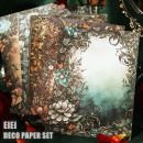 即日出荷 海外デザインペーパー 花柄 フレーム コラージュ 素材 枠 額縁 立体 イラスト ヴィンテージ ペーパー アンティーク レトロ 素材紙 背景紙 便箋 メモパッド 30枚 スチームパンク 神秘