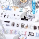 即日出荷 型抜き 幅広30mm 幅広50mm クリアテープ ダイカット 透明 文房具 イラスト シール 大容量 コラージュ 素材 シール PET 耐水 かわいい 文房具 雑貨 小物 クリップ 留め針 