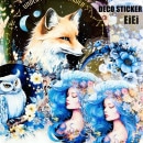 即日出荷 クリアシール 大きめ 動物柄 花柄 人物 月 惑星 イラストシール コラージュ素材 おしゃれ ローズ 人物シール 女の子 外国女性 キツネ きつね フクロウ 梟 満月 夜景 コラージュ 素材