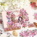 即日出荷 クリアシール 薔薇 向日葵 ガーデニング フェンス 花壇 イラストシール 大きめ 30枚 コラージュ素材 ローズ ヒマワリ 花柄 鳥籠 枠 フレーム 鳥かご コラージュ 素材 おしゃれ PE