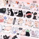即日出荷 海外マスキングテープ 幅広30mm×3m ワイドタイプ 手帳 手書き風 面白い 猫ちゃん 英語 英字 魚 猫 ねこ 動物柄 イラストシール コラージュ素材 おしゃれ 海外 マステ Ò