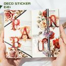 即日出荷 アルファベット シール 透明シール クリアシール コラージュ素材 おしゃれ 花柄 ロマンティック PET 耐水 ステッカー 英字シール 文字シール アルファベット イラスト 華やか 海外 防