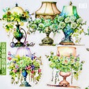 即日出荷 立体 銀箔押し クリアシール コラージュ素材 ローズ 薔薇 花柄 20枚  ガーデニング フェンス 柵 照明器具 照明具 ペンダント シャンデリア テーブルランプ イラスト ステッカー PE
