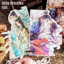 即日出荷 古風 人物シール 大きめ 男性 女性 女の子 シール 水彩 手描き 特油 凹凸 立体 マステシール コラージュ素材 おしゃれ 人物 女子 キャラクターステッカー