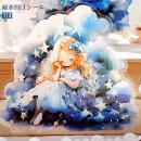 即日出荷 人物シール 大きめ かわいい 少女 雲 シール キャラクターステッカー 半透明 耐水 コラージュ素材シール 20枚 クリアシール 女の子 ステッカー 女子 イラストシール コラージュ 素材 