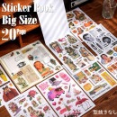即日出荷 シールブック 型抜き 20頁/冊 大きめ 大容量 マステ ダイカット ステッカーブック シールシート コラージュ素材 人物シール 生活雑貨 人物 花柄 家具 風景 文房具 デコレーション フ