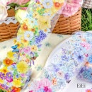 即日出荷 クリアテープ 手帳 幅50mm シームレス 水彩 花柄 隙間なし 造形 透明 PET素材 テープ Clear Tape コラージュ 素材 シール ローズ 薔薇 はな柄 フラワー イラスト シ