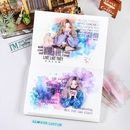 即日出荷 人物シール 大きめ 30枚30柄 女の子 女子 英語 水彩 ぼかし 染め 暈染 暈し染め 雲 星 空模様 雲柄 くも ぼかし PET 耐水シール コラージュ素材 おしゃれ 女の子イラスト シ