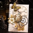 即日出荷 金箔押し スチームパンク柄 キャラクターステッカー 金属 歯車 樹 ローズ 薔薇 花柄 蝶 バタフライ 猫 ねこ 動物 地球儀 かっこいい cool イラストシール 耐水シール コラージュ素