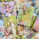 即日出荷 金箔押し 海外ステッカー 手帳デコ コラージュ素材 40枚 ジャンクジャーナル デコレーション 素材 切手 シール 妖精 和風 浮世絵 富士山 油絵 名画 金 女の子 花 蝶 ビンテージ ア