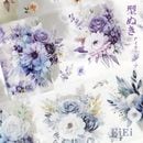 即日出荷 型抜き クリアテープ 幅広60mm 薔薇 ローズ 花びら 花柄 イラスト 透明 耐水 マスキングテープ ダイカットテープ ワイドタイプ コラージュ素材 防水シール おしゃれ PET シール 
