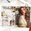 即日出荷 金箔押し 型抜き シールシート 背景シール 特油 光沢 凹凸 立体感 人物 外国 女性 女の子 全身 イラスト レトロ PETシール 背景紙シール コラージュ素材 背景 シール フレークシー