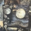 即日出荷 海外紙物 星空 夜空 花柄 黒 素材 210×148mm ヴィンテージ 素材紙 背景紙 素材紙 デザインペーパー  大きいコラージュ素材 おしゃれ 海外 紙もの ペーパー アンティーク レト