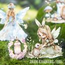 即日出荷 クリアシール 森の妖精 花の妖精 童話 物語 小屋 魔法 透明シール フレークシール 妖精 動物 木 樹 海外 コラージュ 素材 クリアステッカー デコ 女の子 男の子  PET耐水 シール