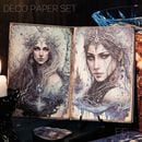 即日出荷 デザインペーパー 素材紙ブック 魔法 神秘 幻想 妖精 物語 人物 魔女 占い 素材紙 背景紙 海外 紙物 紙もの 紙モノ 背景 メモパッド コラージュ素材 おしゃれ 30枚 ヴィンテージ 