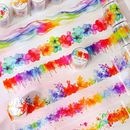 即日出荷 型抜き PET クリアテープ 耐水 マスキングテープ 幅広50mm 自然 幻想的 花柄 花びら 雨天 シームレス ぼやし ぼかし 水彩 くも 雲 泡 水泡 あわ 月 コラージュ素材 かわいい