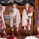即日出荷 余白なし 人物シール 特油 光沢 凹凸立体感 大きめ ラージサイズ 女の子 女子 少女 女性 北欧 イラストシール 手描きコラージュ素材 おしゃれ 花束 捧げる 人物 ガールズ  縁なし フ