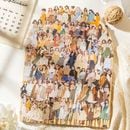 即日出荷 100柄100枚 余白なし 人物シール 大きめ 男性 少年 青年 女性 女の子 少女 男の子 イラストスシール 手描き風 コラージュ素材 買い得セット おしゃれ 大容量  ガールズ イラスト