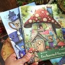 即日出荷 海外デザインペーパー 幻想的 神秘 縦210mm 大きめ 童話 物語 魔法 森林 惑星 城 挿絵 夜空 素材紙 背景紙 コラージュ素材 ペーパー 町風景 街道風景 ラージサイズ 窓 扉 小屋