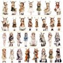 即日出荷 型抜き クリアテープ 幅広50mm 人物シール 人物 全身 女の子 少女 妖精 イラスト シール コラージュ素材 キャラクターステッカー かわいい PET 耐水 マスキングテープ ダイカット