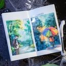 即日出荷 背景シール 背景紙シール PET 水 雨 雫 天気 自然 大きめ 120×85mm 耐水 透明シール PETシール 耐水シール 背景 コラージュ素材 おしゃれ PET素材 シール ジャンクジ