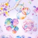 即日出荷 クリアシール ぼかし 水彩 泡 あわ 水玉 ドット しずく 水玉 水滴 シャボン玉 ぼかし 背景 イラスト フレークシール 耐水 PET シール コラージュ素材 かわいい おしゃれ 15枚 