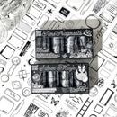 即日出荷 型抜き お買い得セット 柄違い4巻入り/1箱 ダイカット クリアテープ PET透明 白黒テープ 耐水モノクロシール 特油 凹凸 立体感 幅広80mm コラージュ素材 おしゃれ レトロ風 クリ