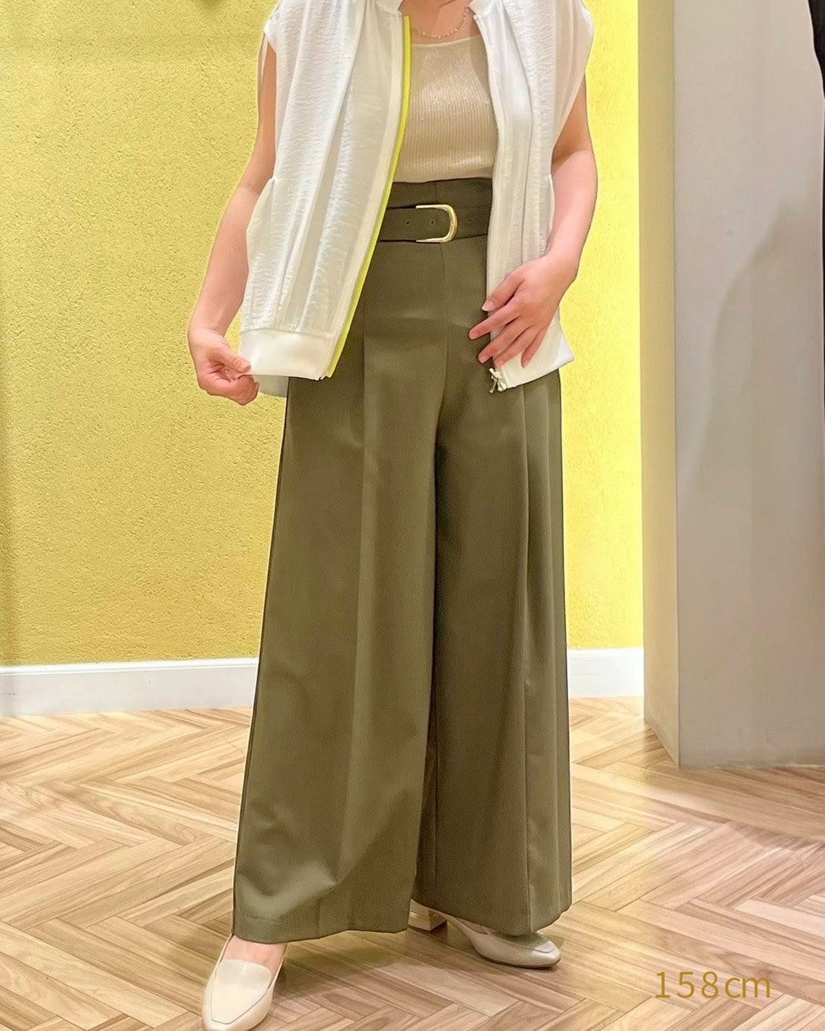 ハイウエストベルト付パンツ