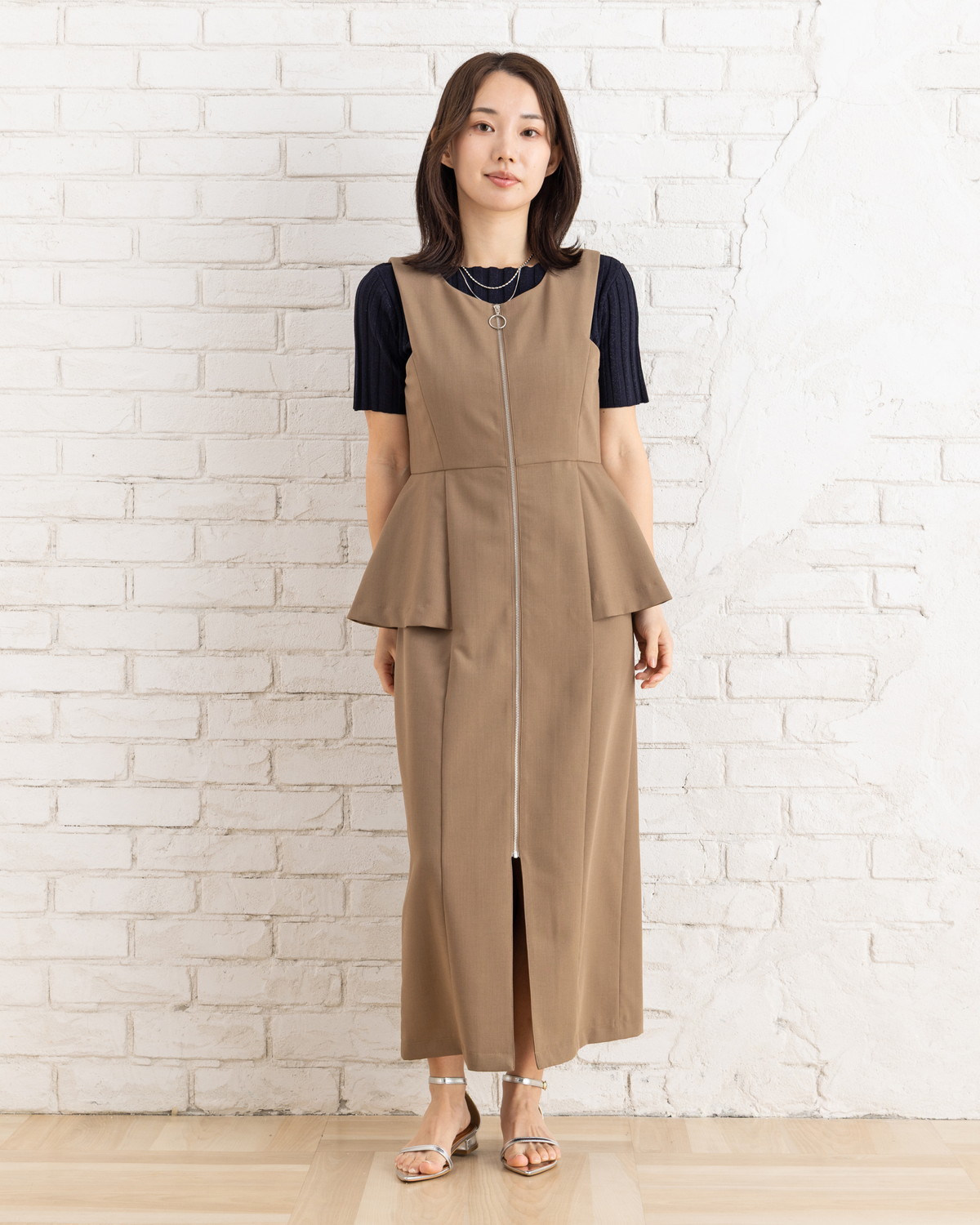 ラメ入りワイドリブニット