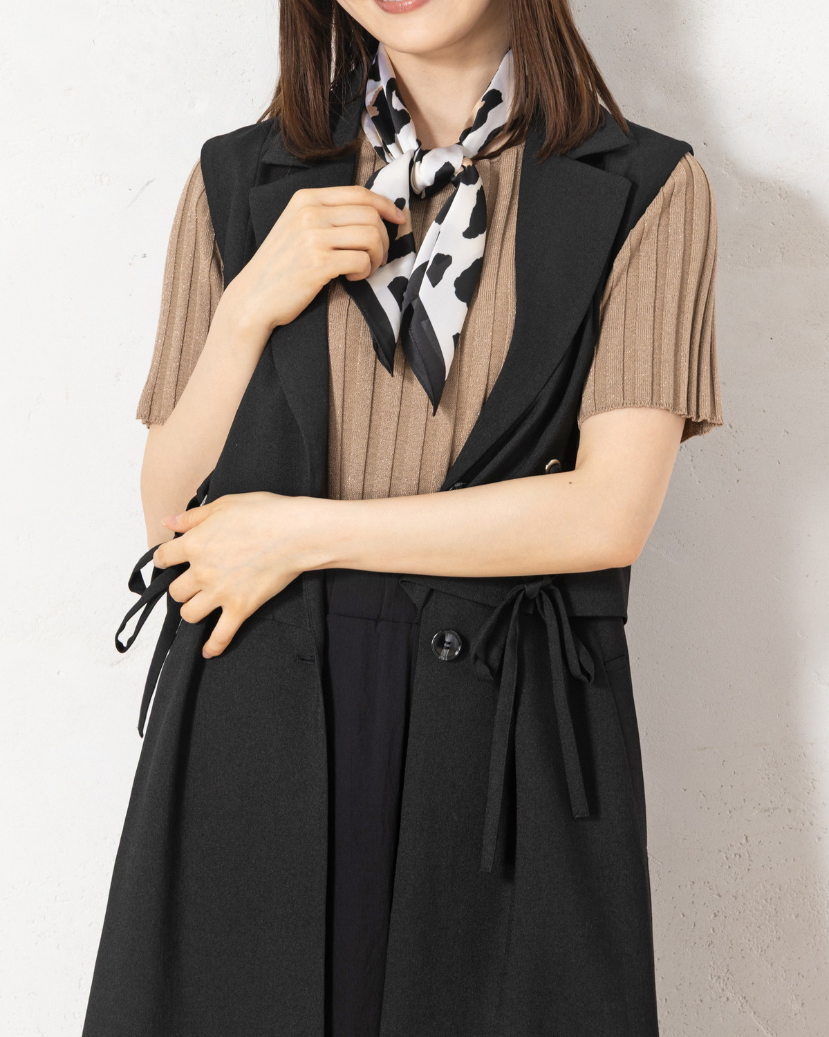 ラメ入りワイドリブニット