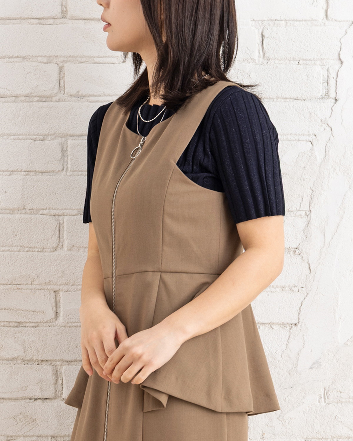 ラメ入りワイドリブニット