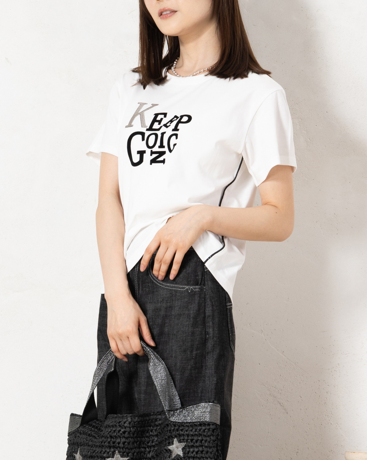 刺繍＆フロッキーロゴTシャツ