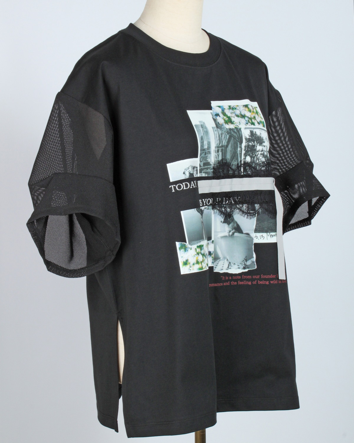 メッシュスリーブTシャツ
