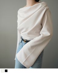 drape flare wide sleeve tops