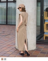 back twist long dress