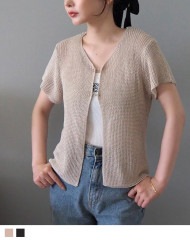 haif sleeve lowgauge knit cardigan