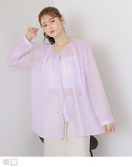 linen gather covered button blouse