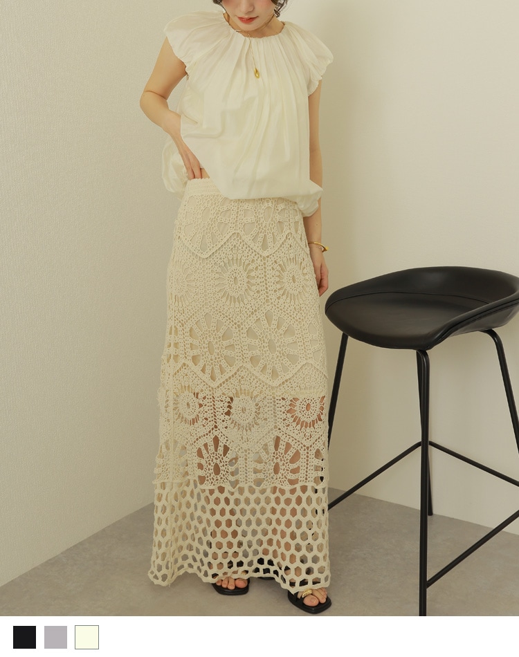 スカート OUNCE flower long skirt petit flower skirt（マキシ・ロングスカート） | CODE A