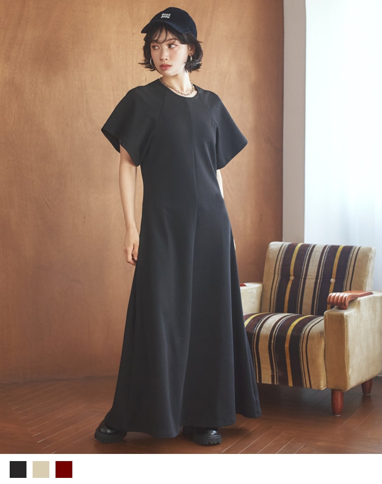 flare sleeve long dress | DRESS | LAULEN