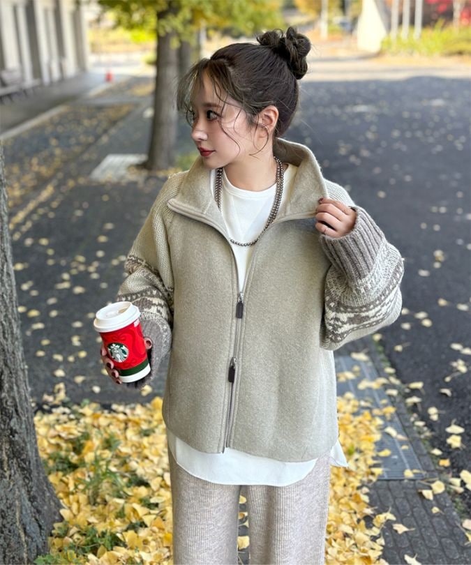 color code boa zip up blouson | OUTER | LAULEN