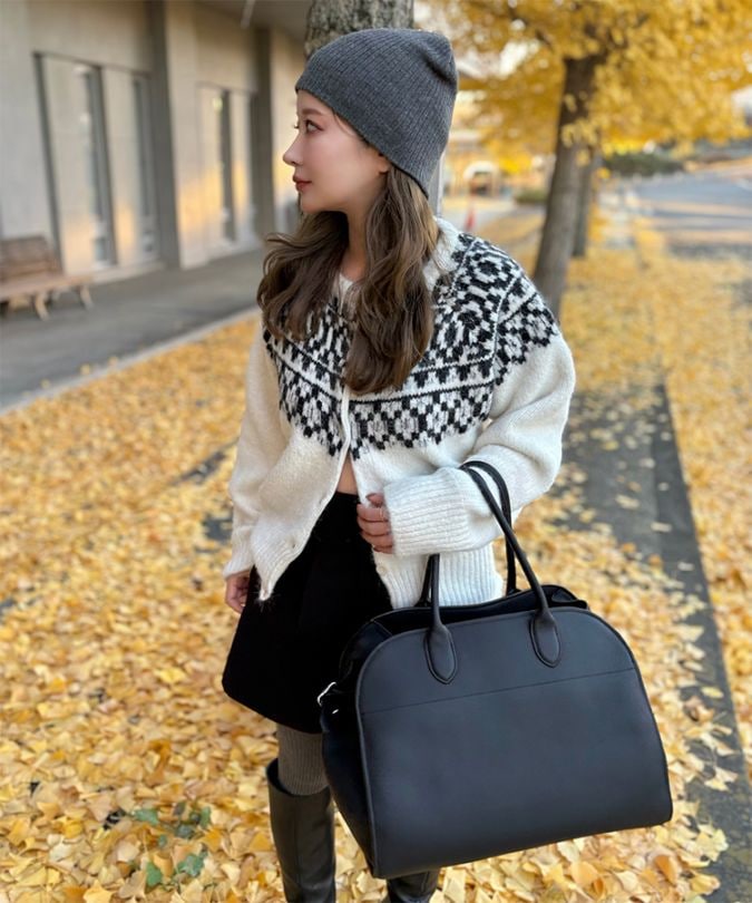 double zip crochet knit cardigan | TOPS | LAULEN