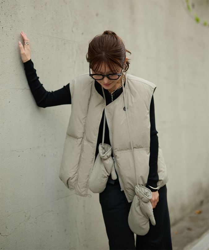 leather like no collar zip up coat | OUTER | LAULEN（ローレン）