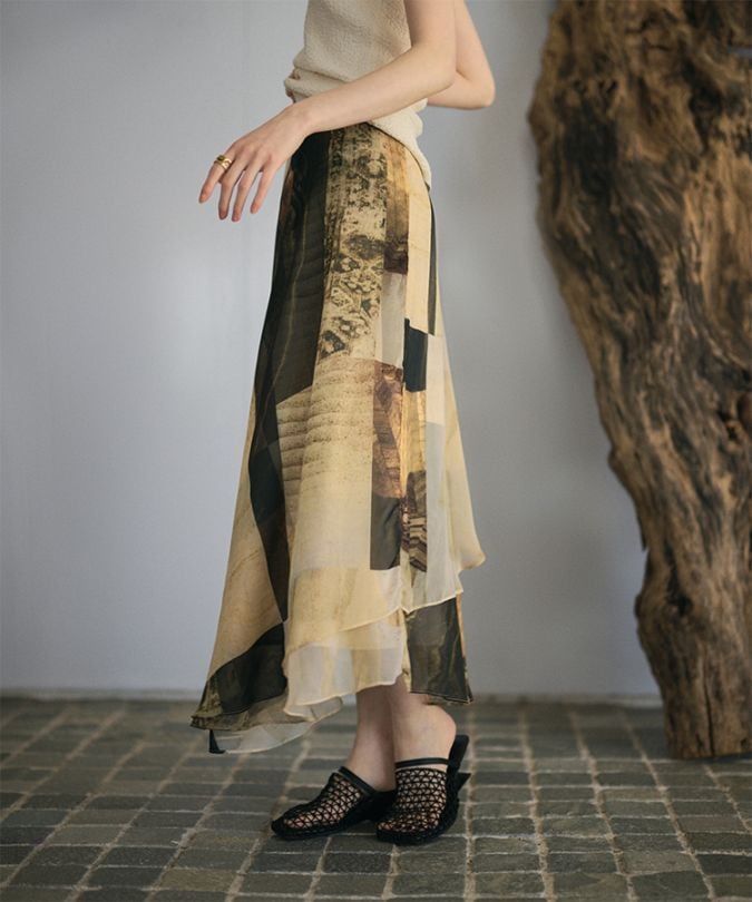 random hem printed long skirt | BOTTOMS | LAULEN（ローレン）