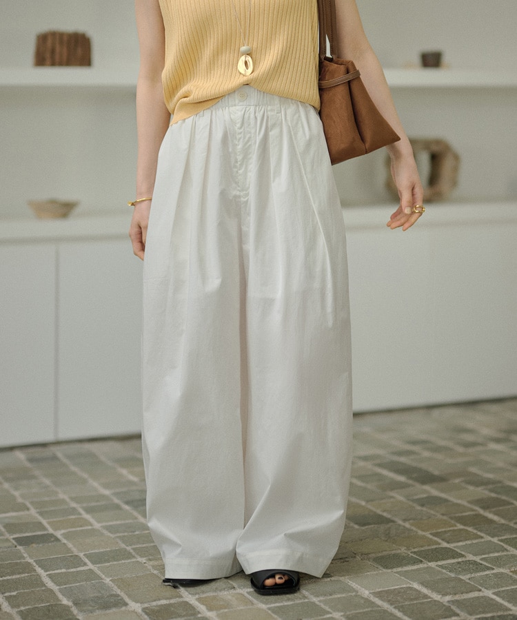 linen double tuck wide pants | BOTTOMS | LAULEN（ローレン）
