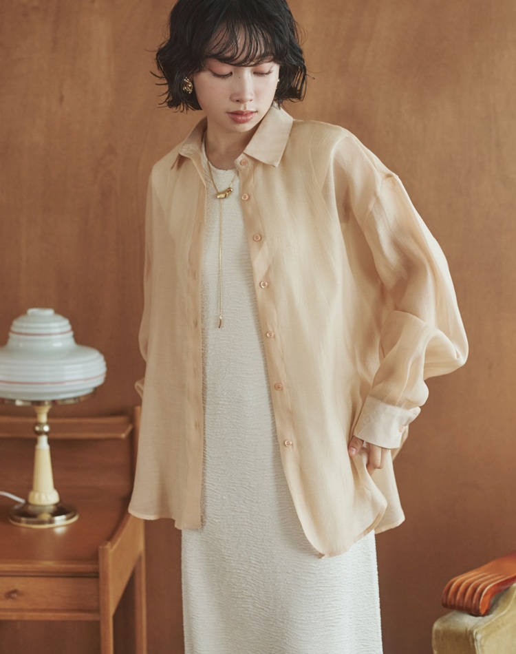 back open cut sheer shirt | TOPS | LAULEN（ローレン）
