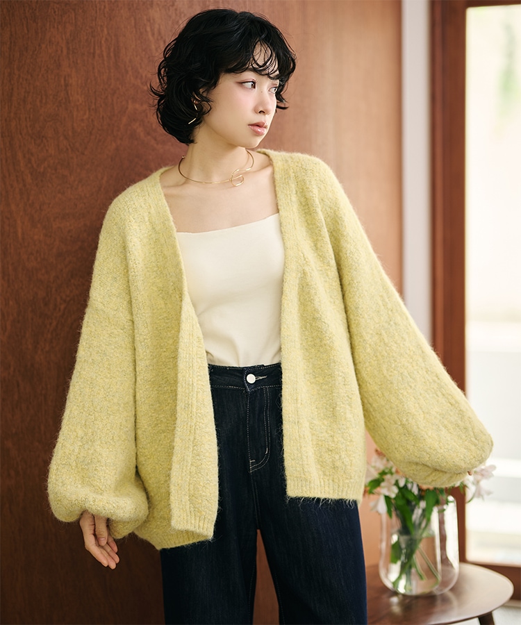 volume sleeve shawl knit cardigan | TOPS | LAULEN（ローレン）
